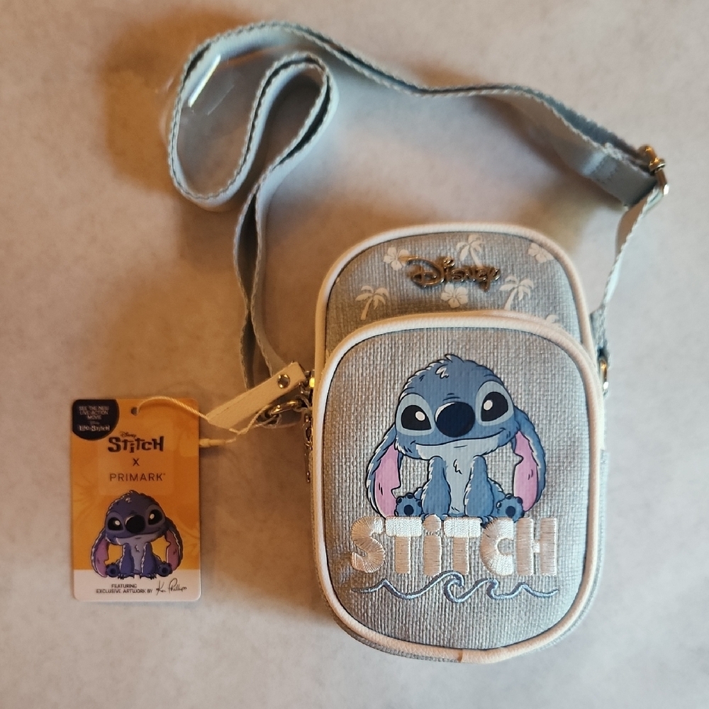 Primark Disney's Stitch Embroidered Crossbody Bag. Adjustable Strap.  New.